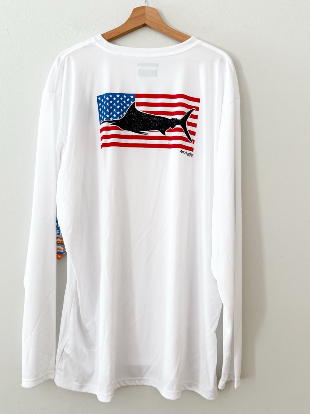 NEW Columbia Shirt Mens 2XL White Long Sleeve PFG Omni-Shade Fishing Sun NWT